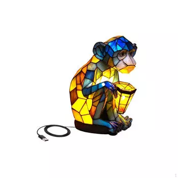 Витражная настольная лампа, настольные лампы в форме животных, картина для чтения, прикроватная тумбочка для спальни отеля