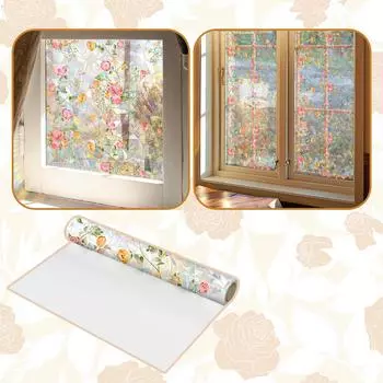 Витражная пленка, статическая защитная пленка для окон, декоративная УФ-защита, неклеящееся покрытие для окон для дома, ванной комнаты 40*100cm