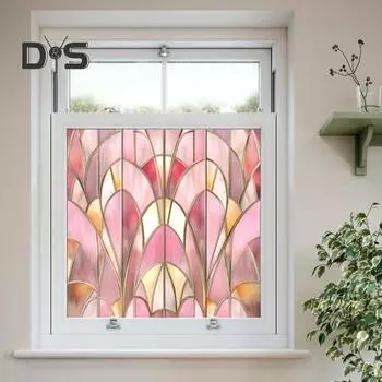 Витражная статическая оконная пленка, защита конфиденциальности, солнцезащитное стекло, водонепроницаемая пленка для покрытия окон в ванной комнате и дома из ПВХ A