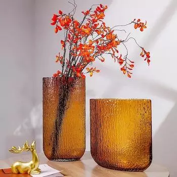 Витражная ваза Рельефная ваза для цветов Прозрачная ваза для цветов Террариум Цветочная композиция Аксессуары для украшения дома