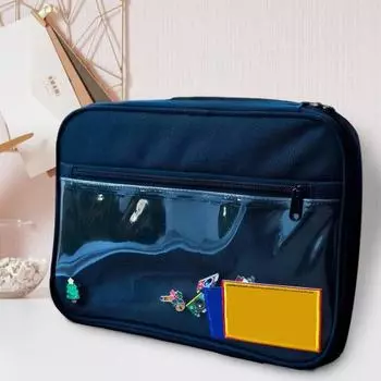 Витрина для эмалированных булавок Yousheng с ручкой-молнией, большая вместимость, портативная доска для демонстрации эмалированных булавок, папка для булавок чёрный