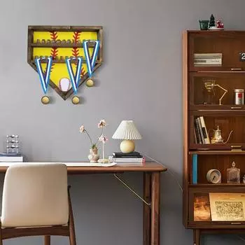 Витрина для хранения чемпионских колец, держатель для хранения, легко устанавливаемый настенный держатель для спортивных наград, держатель для бейсбольных колец белый