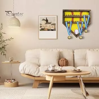 Витрина для хранения чемпионских колец, держатель для хранения, легко устанавливаемый настенный держатель для спортивных наград, держатель для бейсбольных колец зелёный