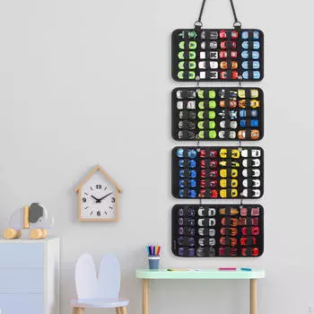 Витрина для коллекции мини-автомобилей с местом для хранения 80 штук синий