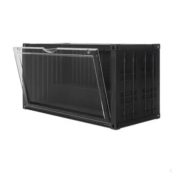 Витрина для коллекционных предметов, прилавок-куб, 2 уровня, штабелируемая коробка, витрина, фигурки without light black