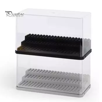 Витрина для минифигурок, прозрачная пластиковая витрина для строительных блоков, экшн-фигурки, игрушки, штабелируемая пыленепроницаемая коробка для хранения коллекционных предметов серый