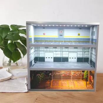 Витрина для модели автомобиля в масштабе 1/64, миниатюрная сцена, 3 яруса, имитация парковки, украшение