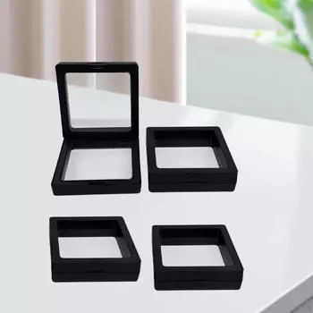 Витрина с плавающей рамкой из 4 предметов, подставка для 3D-держателя, ювелирные изделия белый