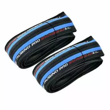 Клинчерная шина Vittoria Rubino Pro IV GRAPHENE синего цвета и VT1827 G2.0 700x25C, черная, 2 шины,