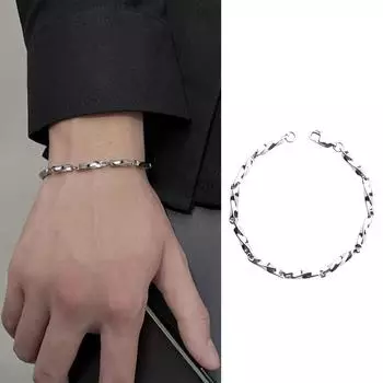 Витые браслеты-цепочки для мужчин, браслеты Mobius Links, геометрические простые базовые мужские украшения 1Pc