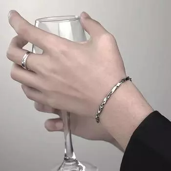 Витые браслеты-цепочки для мужчин, браслеты Mobius Links, геометрические простые базовые мужские украшения