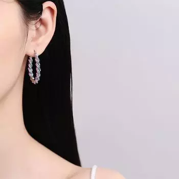 Витые серьги из циркония с бриллиантовой инкрустацией. Модные и персонализированные серьги в форме буквы U.