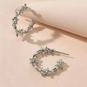 Витые серьги-кольца в готическом стиле в стиле панк C, ювелирные изделия из сплава, модный креативный подарок для женщин и девочек, на каждый день, на каждый день