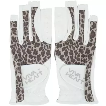VIVA HEART Golf Gloves Both Hands Print Golf Gloves 01392860 Brown Leopard 40 Women s