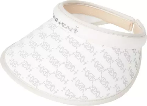 [Viva Heart] Женская шляпа для гольфа, Монограммный козырек, Регулируемый размер, Молочно-белый