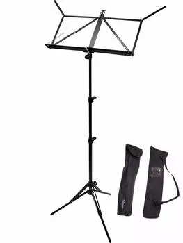 Vivace MS-500 Music Stand, Ultra-Lightweight Aluminum, Foldable (Carrying Bag Included), Color: Black