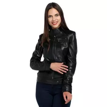 Vivamood Кожаная женская куртка из овчины
