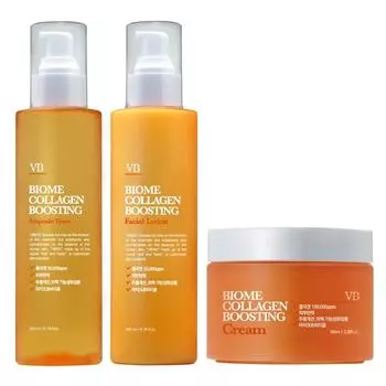 Vivas Biome Collagen Boosting Elasticity Skin 200 мл + Лосьон 200 мл + Крем 100 мл набор, 1 набор