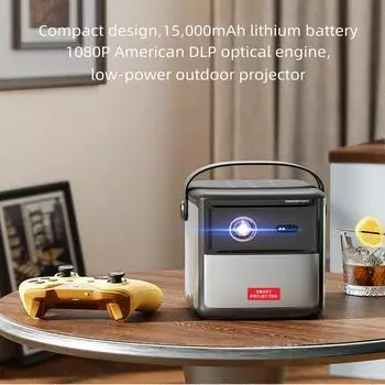 Vivicine S8 Pro сертифицированный Google TV 1080p 3D-проектор, встроенный аккумулятор емкостью 15000 мАч серебряный/чёрный