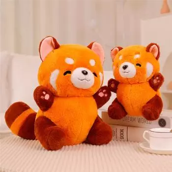 Vivid Hues - Plush Red Panda Raccoon Stuffed Toy: A Fluffy, Furry Friend in Bold Colors Kids Gife Romm Decor 25cm
