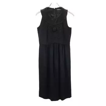 VIVIENNE TAM silk No sleeve one piece 1 Black series Back zip Women Used