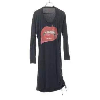 Vivienne Westwood Red Label сделано в Японии Принт Длинный рукав Цельное платье Женское Б/у