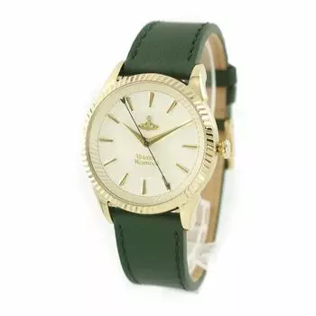 Vivienne Westwood унисекс зеленые кожаные часы с ремешком Vivian VV240GDGR часы мужские женские [Товар]