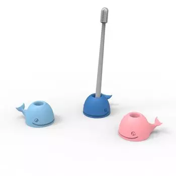 VIVIZHWH Toothbrush Silicone Toothbrush Cute Whale Shape Toothbrush Handmade for Mini Bathroom Storage Pen Mildew Toothbrush Dustproof 3 Color Set