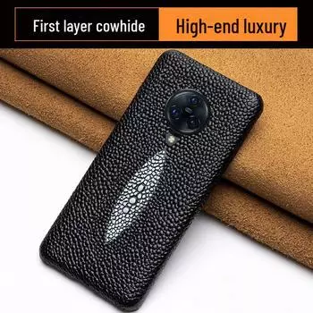 Vivo Nex3s Cowhide Pearl Fish Pattern Half-Cover Genuine Leather Case for Vivo Nex3 - Protect your phone in style. Vivo Nex3 чёрный