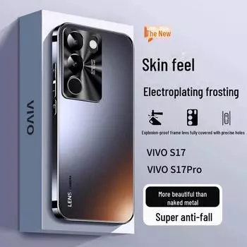Vivos17Pro — гальванизированный универсальный ультратонкий матовый защитный чехол Business S19, защита от падений. vivo S17pro темно-синий