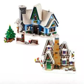 Визит Санты Пряничный домик Строительные блоки Набор кирпичей DIY Дисплей Рождественский подарок Игрушки