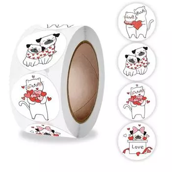 Визитная карточка Аниме Девушка Наклейки С Днем Святого Валентина Скрапбукинг Бумага X047 A06-500pcs-2.5cm