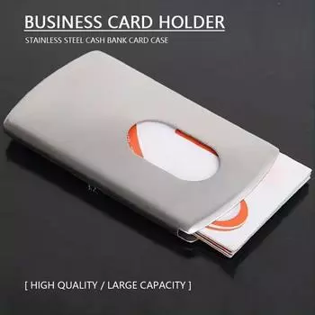 Визитница Чехол для банковских карт Чехол для визитных карточек с ручной щеткой для мужчин и женщин Офисные принадлежности серебряный