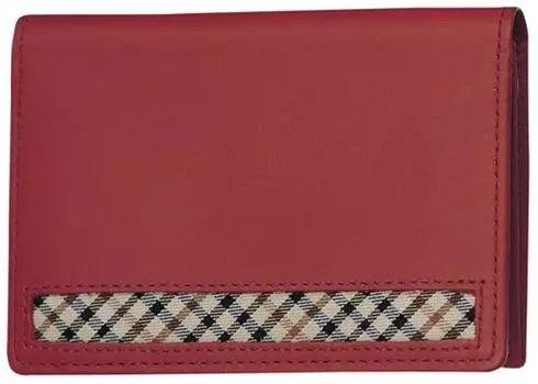 Визитница DAKS House Check Cross Line, красная