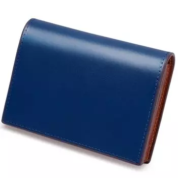 Визитница для Tochigi Genuine Business Card Large 50 Simple Men, кожа, чехол, магнит, вместимость, карты, унисекс, (Синий/коричневый)