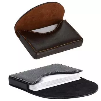 Визитница из искусственной кожи, профессиональный чехол для кредитных карт с магнитным замком, RFID, большой емкости, кошелек для офиса для мужчин чёрный