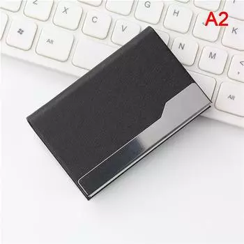 Визитница из искусственной кожи с магнитной застежкой, тонкий карманный держатель для именных карт чёрный