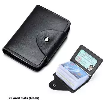 Визитница унисекс из коровьей кожи 10.5*7.5*1.5CM(22card slots) чёрный