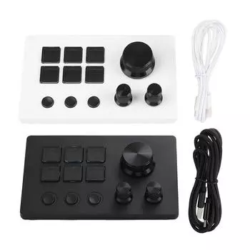 Визуальная клавиатура с ручками, 6 клавишами, ЖК-дисплей, настраиваемые кнопки, визуальная клавиатура для OBS для Twitch для OS X ПК Black