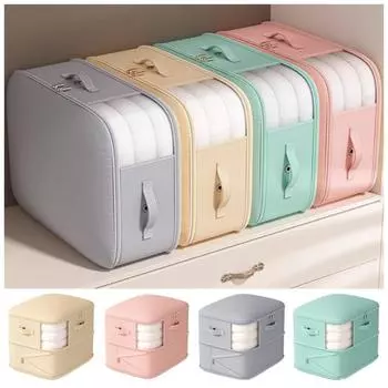 Визуальное окно Хлопковый мешок для хранения одеял Большая вместимость Сортировочные сумки для шкафа Органайзер для одеял Спальня 54*42*30cm