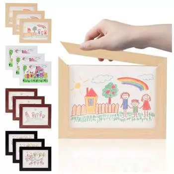 Визуальное окно Магнитные рамки для картин Съемный держатель для хранения детских рисунков Фоторамка для рисования 26.2*34.8*4cm белый