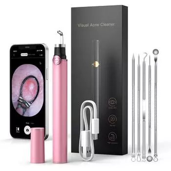 Визуальный аппарат для удаления черных точек Косметический прибор Очиститель пор лица HD Визуализация аппарата для удаления черных точек M3 Visual Pin pink