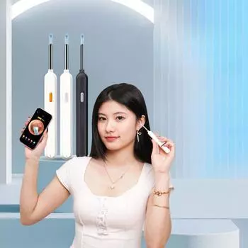 Визуальный инструмент для чистки ушей с подсветкой, умный перезаряжаемый ушной ковырятель с мягким наконечником, беспроводной эндоскоп HD для детей