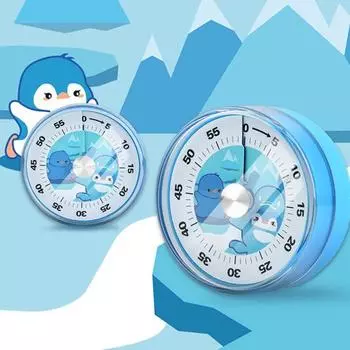 Визуальный таймер, мультяшный животный принт, разборчивый, с звонком, напоминанием, портативный, 60-минутный обратный отсчет, диаметр, для студентов, учителей, механические часы, время белый