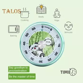 Визуальный таймер, мультяшный животный принт, разборчивый, с звонком, напоминанием, портативный, 60-минутный обратный отсчет, диаметр, для студентов, учителей, механические часы, время белый