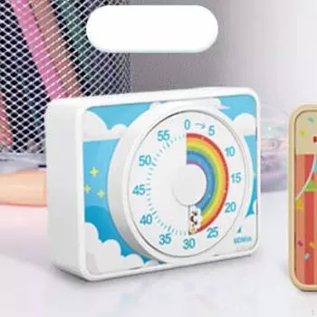 Визуальный таймер на 60 минут, удобный, бесшумный, необходимый, декоративный настольный компьютер для детей, готовящих еду Sky and rainbow