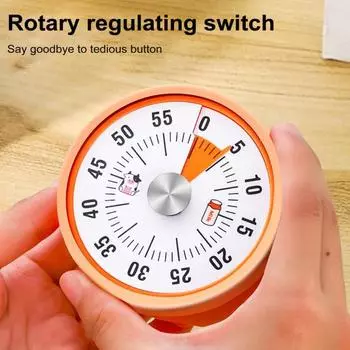 Визуальный таймер обратного отсчета для класса, бесшумный магнитный кухонный таймер, большой таймер на 60 минут оранжевый