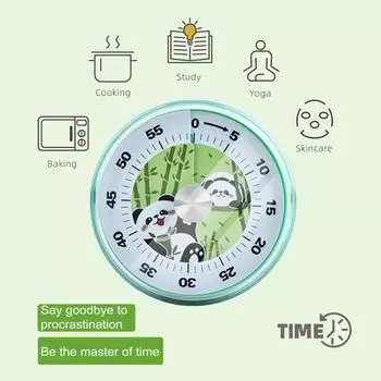 Визуальный таймер с рисунком животных из мультфильмов, разборчивый, с мелодией звонка, напоминание, портативный, на 60 минут белый