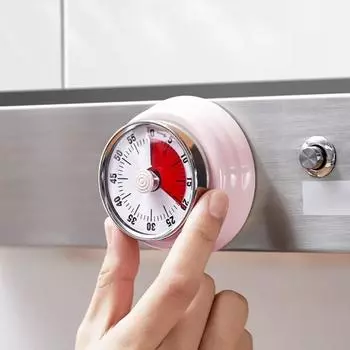 Визуальный таймер Японский механический таймер Магнитный таймер с обратной стороной Батарейки не требуются Громкий сигнал Универсальный кухонный таймер для спортзала Йога Обучение Дом чёрный