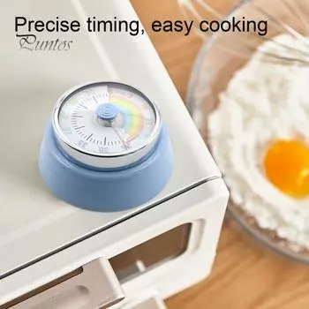 Визуальный таймер Японский механический таймер Магнитный таймер с обратной стороной Батарейки не требуются Громкий сигнал Универсальный кухонный таймер для спортзала Йога Обучение Дом розовый